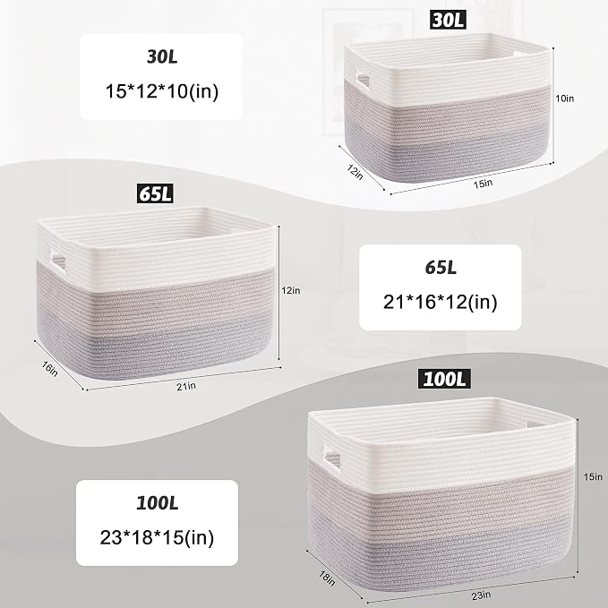 Blanket Basket, Rectangle Woven Baskets - Image 5