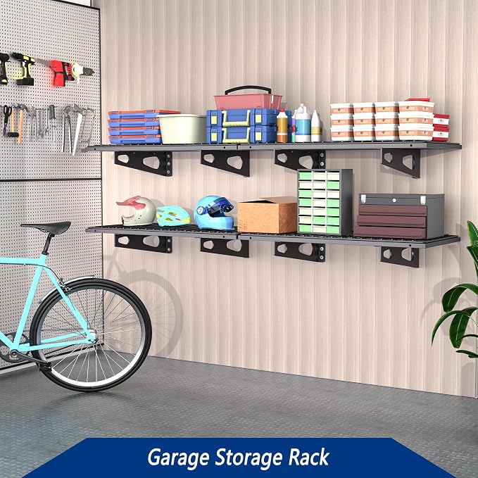 4-Pack 1.5x3FT Garage Shelving 17.7-inch-by-35.8-inch Wall Shelf Garage Storage - Image 4
