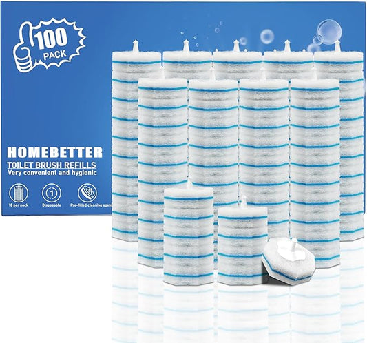 100 Count Disposable Toilet Bowl Wand Refills Prefilled by HOMEBETTER