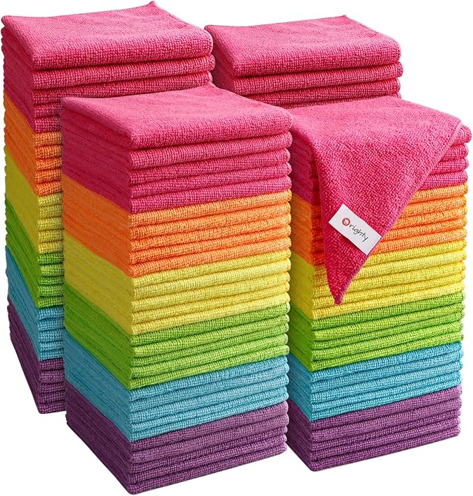 Orighty Microfiber Cleaning Cloth Pack of 120, Microfiber Towels by AllRightinOrighty