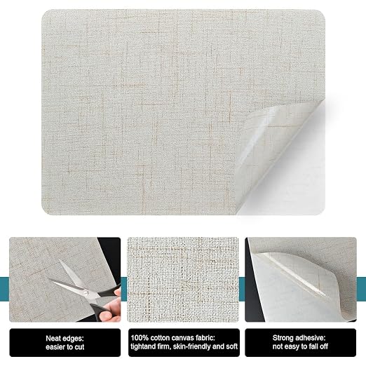 J.CARP 2Pcs Linen Repair Patches, Large Self-Adhesive Fabric Patch - Image 3