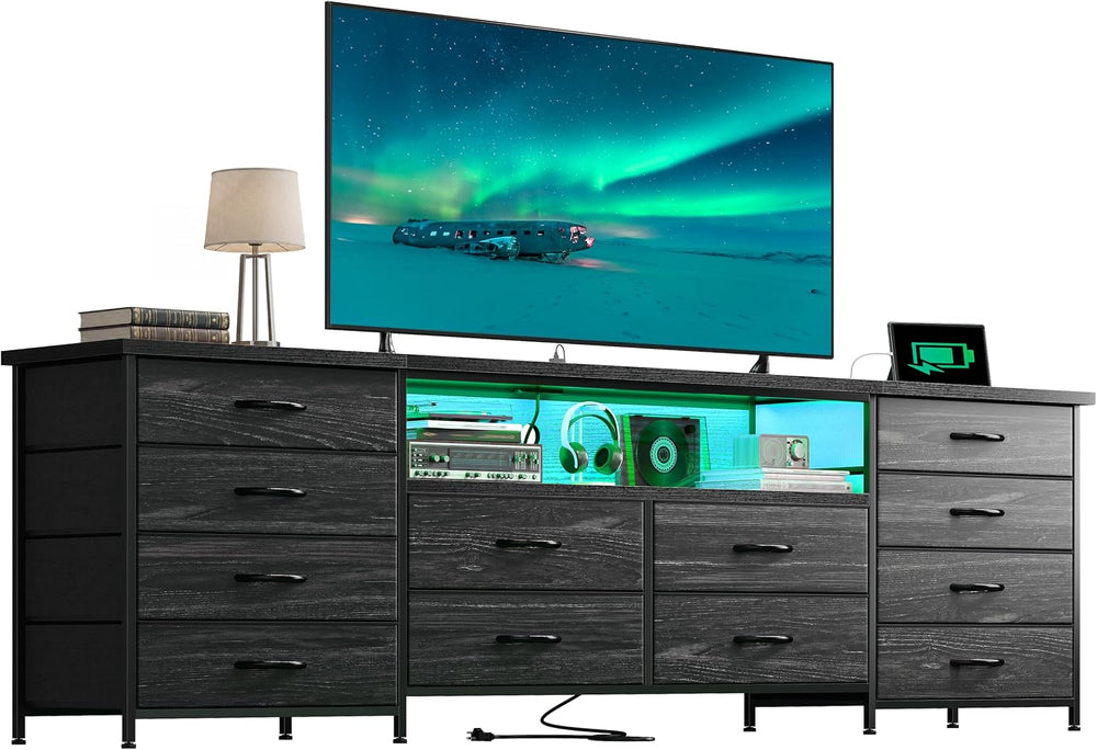 Romorgniz 63" W Dresser for Bedroom, Long Dresser with 12 Fabric Drawers