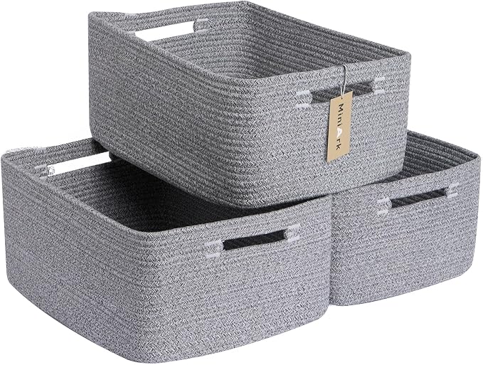 Large Storage Baskets for Shelves, Closet Organizers Bins for Clothes Blanket by MiniArkStorageBasketsHome