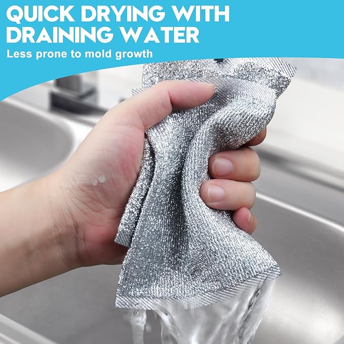 Steel Wool Scrubber, Wire Dishwashing Rags, Wet & Dry - Image 8
