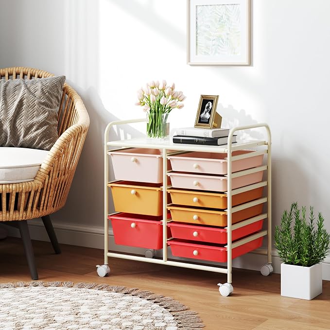 GOFLAME 9-Drawer Rolling Storage Cart, Mobile Utility Cart - Image 9