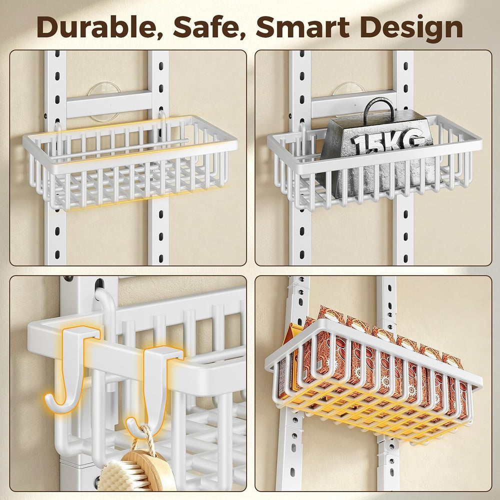 POKIPO 9 Tier Narrow Over The Door Pantry Organizer, 2 in 1 Wall Mount or Han...