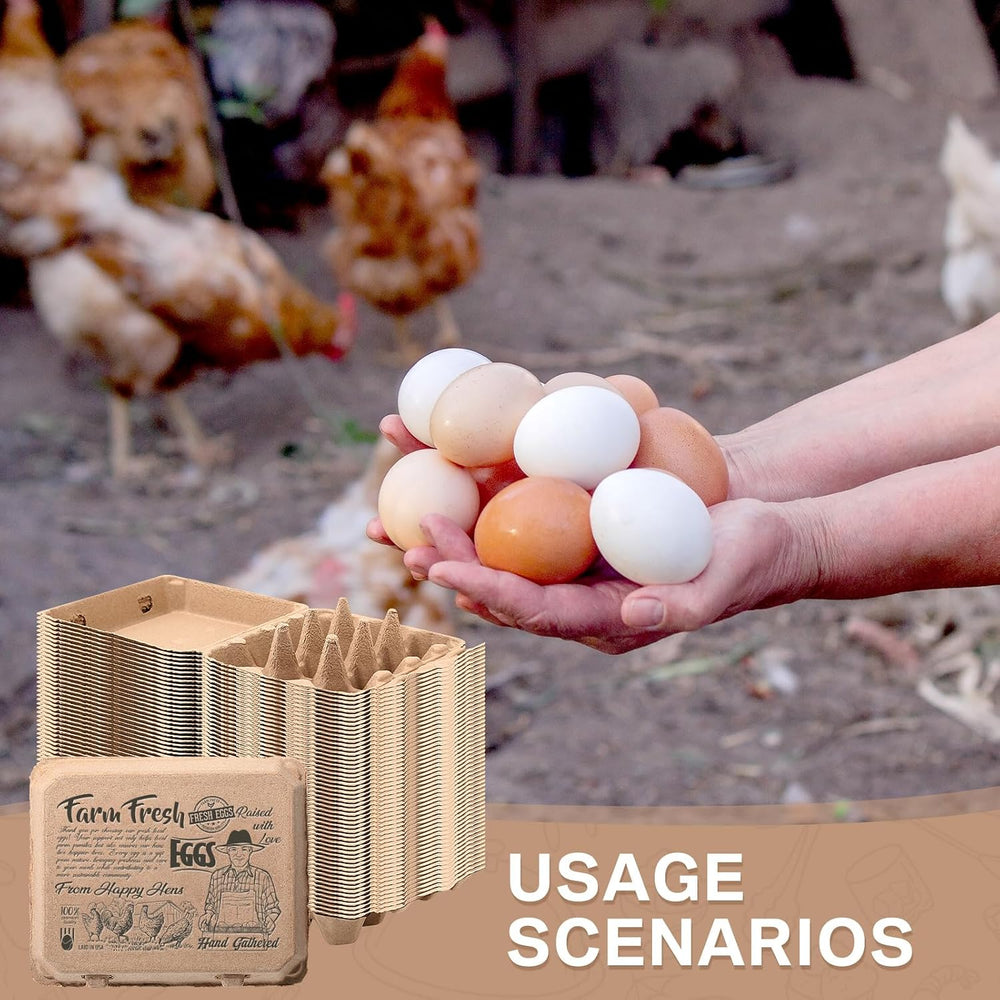 Honeydak 50 Pcs Egg Cartons Bulk 12 Count 3x4 Style Pulp Paper Egg Tray Dozen...