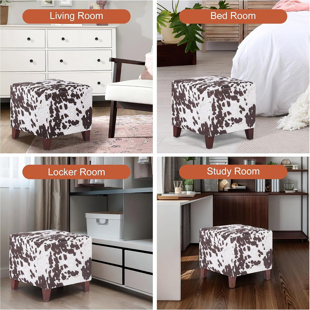 Ottoman with Square Cube Design, 16 Inch Footstools and Ottomans Small, Large...