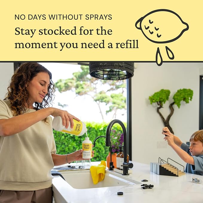Fresh Wave Lemon Scent Odor Eliminator Spray & Air Freshener Refill, 32 fl. oz. - Image 4