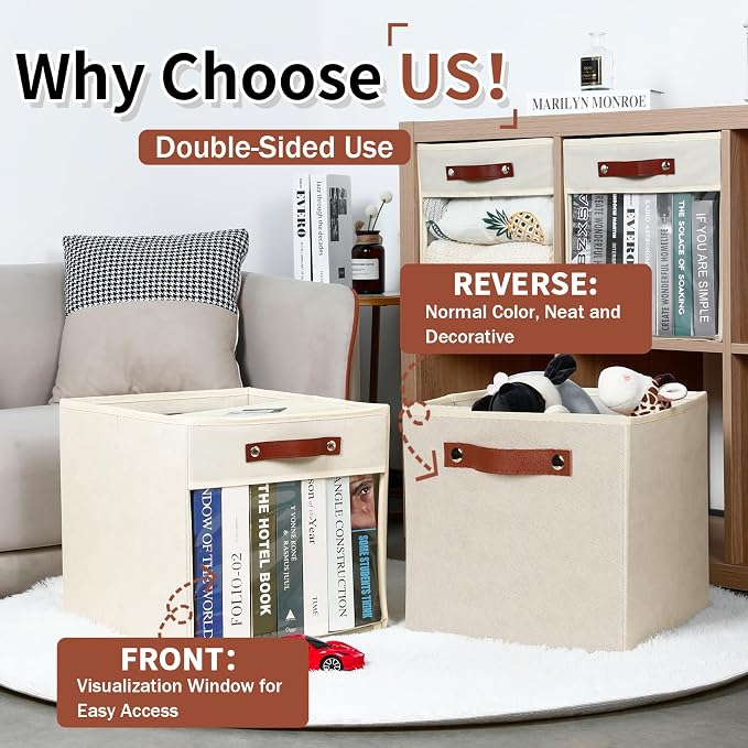 HNZIGE 11 x 11 Storage Cubes Bins - Image 5