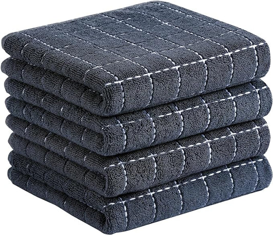 Homaxy 100% Cotton Terry Kitchen Towels, Checkered Designed, Soft and Super by Homaxy