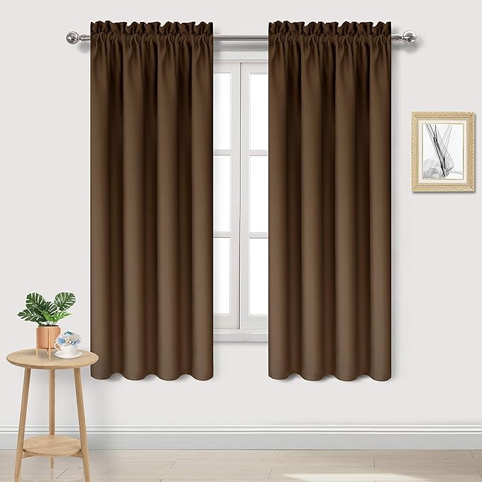 DWCN Brown Room Darkening Blackout Curtains by DWCN
