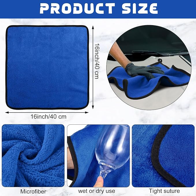 Tallew 50 Pcs Microfiber Towels 16 Inch x 16 Inch Microfiber Cloth Car Drying - Image 2