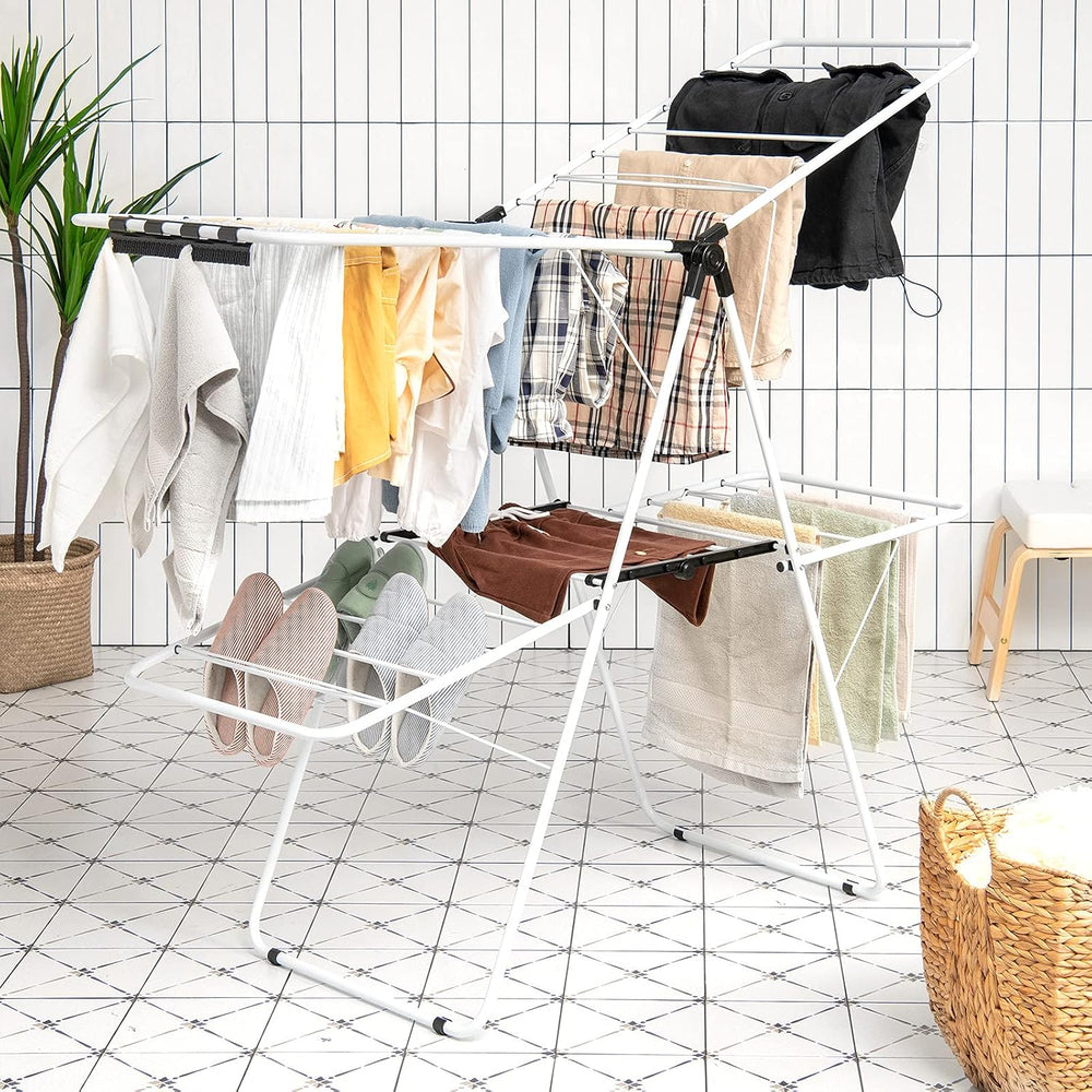 Nightcore 2-Layer Clothes Drying Rack, Aluminum Drying Rack with Adjustable H...