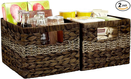 Water Hyacinth Wicker Basket, Decorative Woven Baskets by Bagnizer