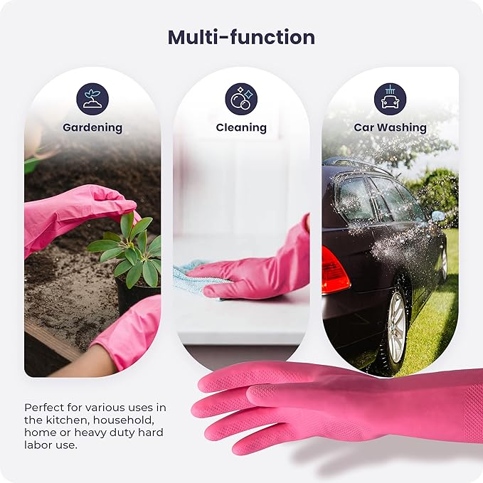 FMP Brands 3/6/12/60 Pairs Cleaning Gloves, Waterproof Rubber Gloves - Image 6