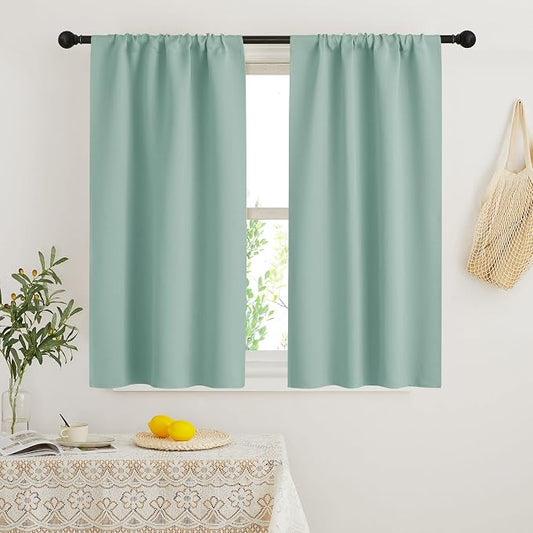 RYB HOME Dorm Curtains Room Darkening, 45 inch Length Privacy Window Treatment by RYBHOME