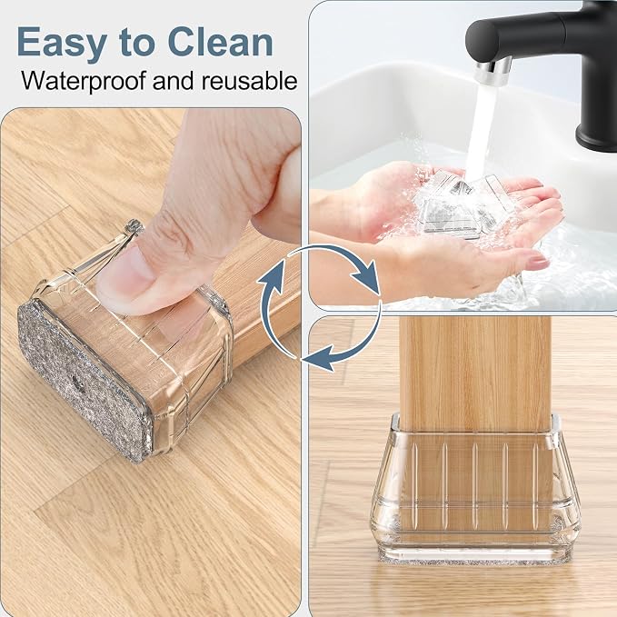 24PCS Rectangular Chair Leg Floor Protectors - Image 6