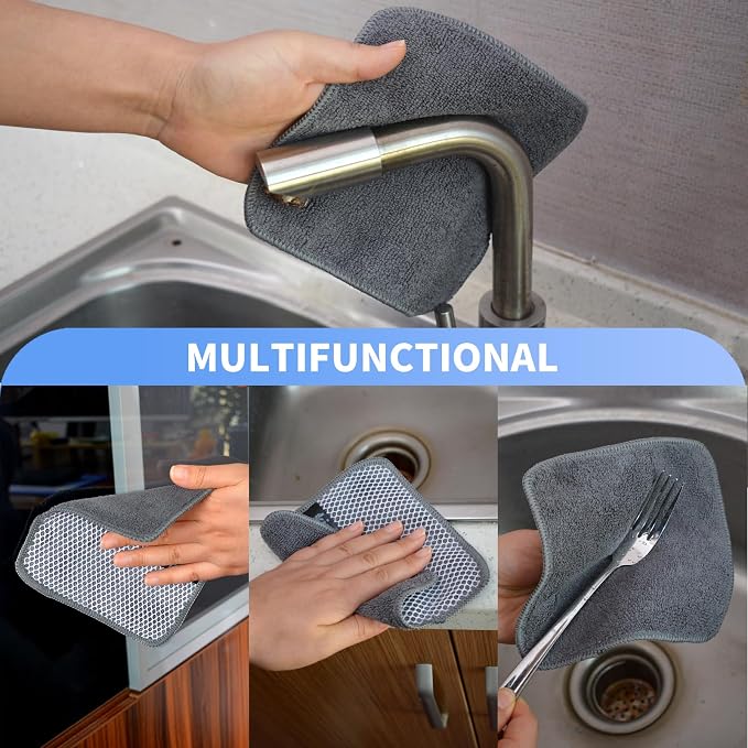 KinHwa Kitchen Washcloths for Dishes Absorbent Microfiber Dish Cloths Quick Dry - Image 3