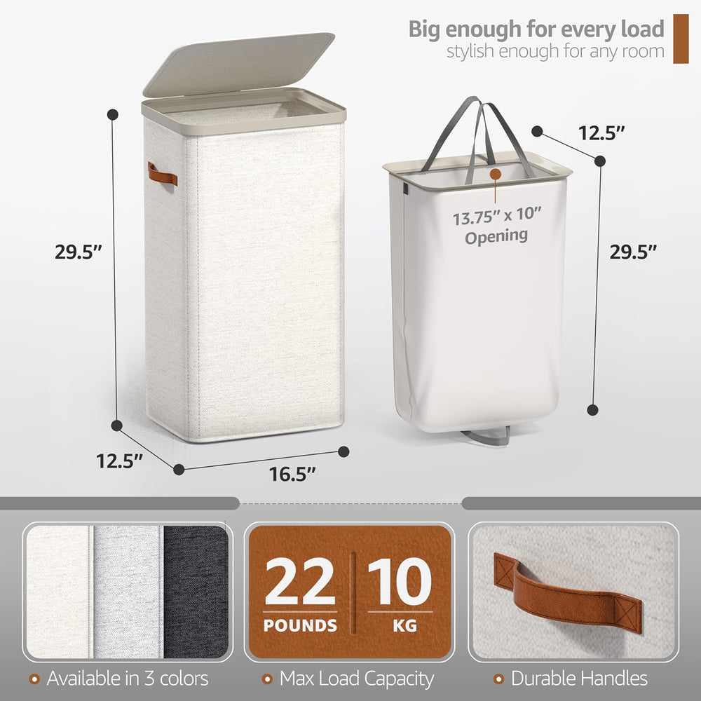 Sorbus Laundry Hamper with Lid - Collapsible Fabric Laundry Basket with Handl...