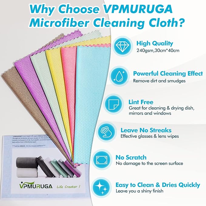 Streak Free Window Cleaning Cloth Miracle Microfiber Cloths - Image 2