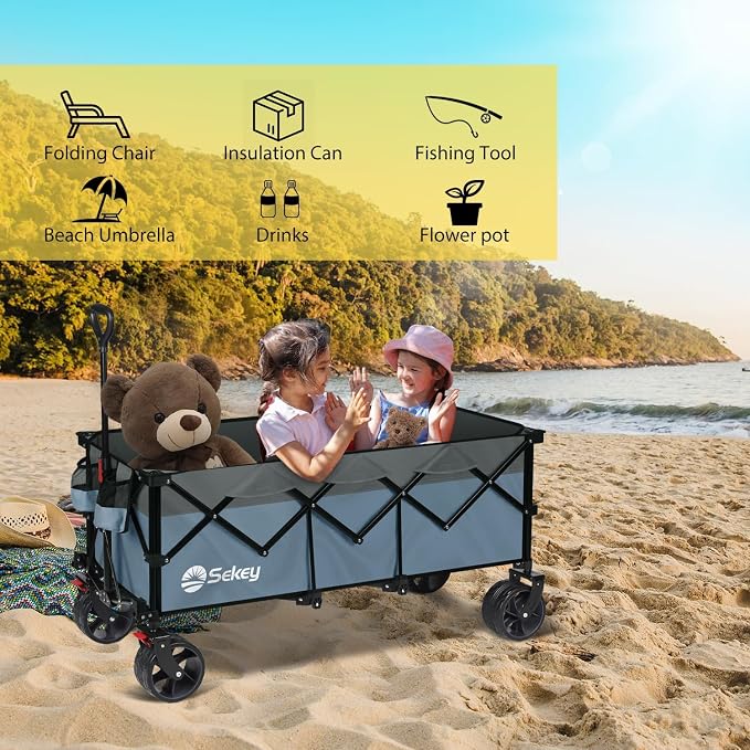 Sekey 48''L Collapsible Foldable Extended Wagon - Image 8