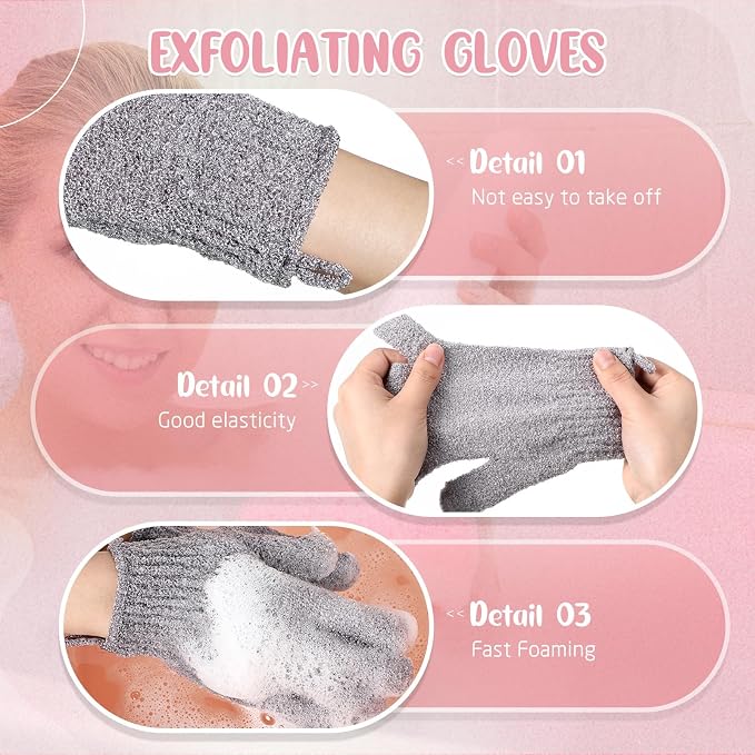 104 Pcs Exfoliating Glove Bulk Shower Gloves - Image 3