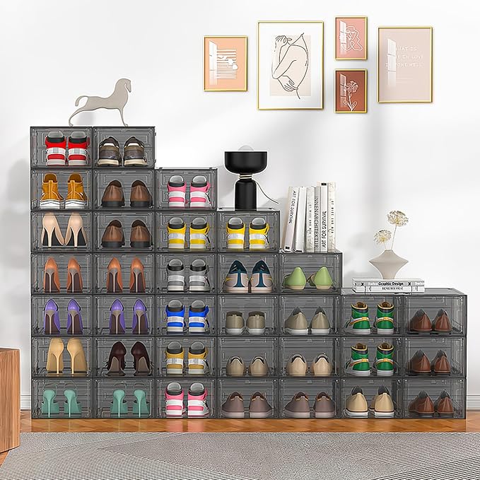 12 Pack Hard Sturdy Thickened Rigid XX Large Shoe Storage Organizer - Image 7