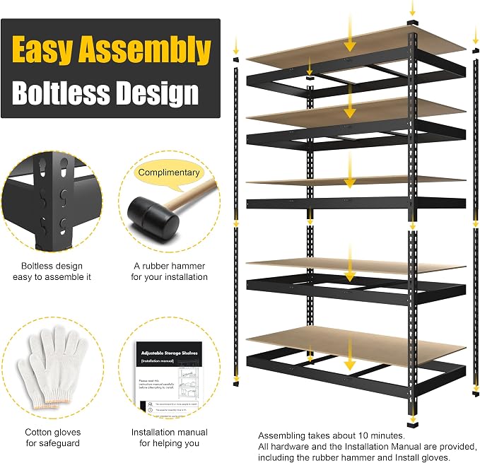 PrimeZone 8 Pack Heavy Duty Storage Shelves - Image 5