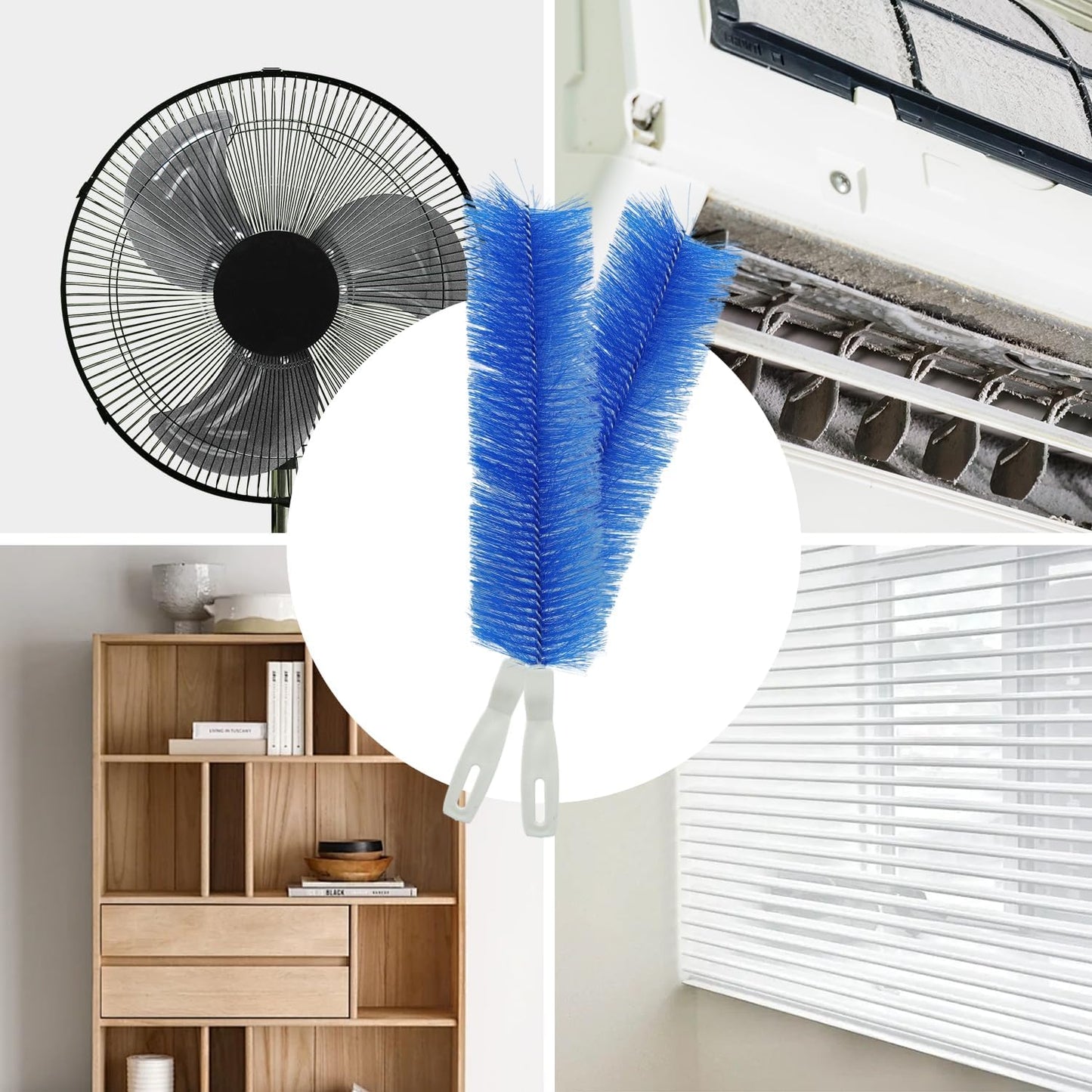 Fan Brush, CN1ST Fan Cleaning Brush Reusable Removes Dirt from Fans, Air Conditioning, Home, Car Vents Curtain and More