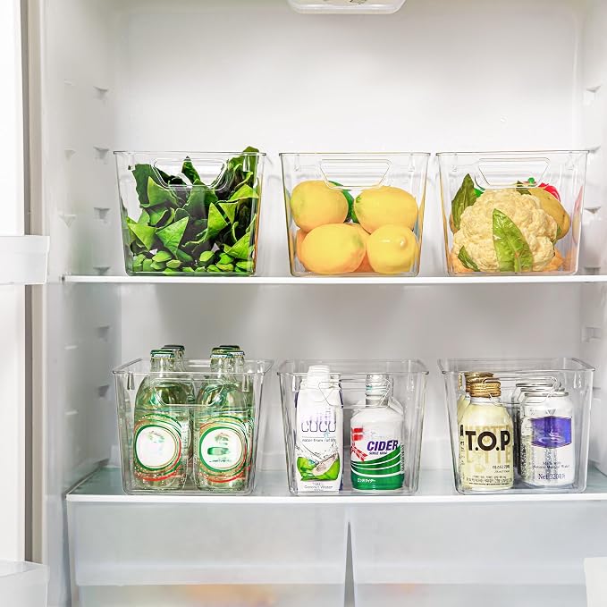 Attelite Clear Plastic Storage Bins, Large 12 Pack Pantry Organizer - Image 6