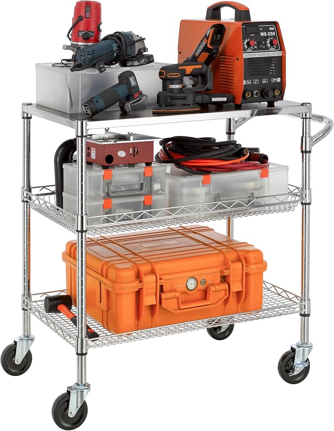 Finnhomy 3 Tier Heavy Duty Commercial Grade Utility Cart - Image 2