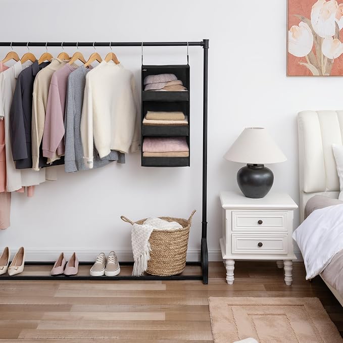 GRANNY SAYS 3-Shelf Hanging Closet Organizer, Collapsible Closet Hanging Shelves - Image 4