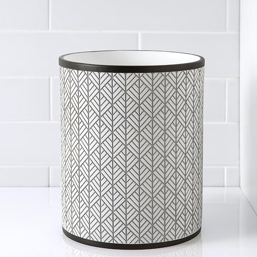 Allure Home Creation Shelby Resin Grey Multicolored Wastebasket Trash Can - Image 2