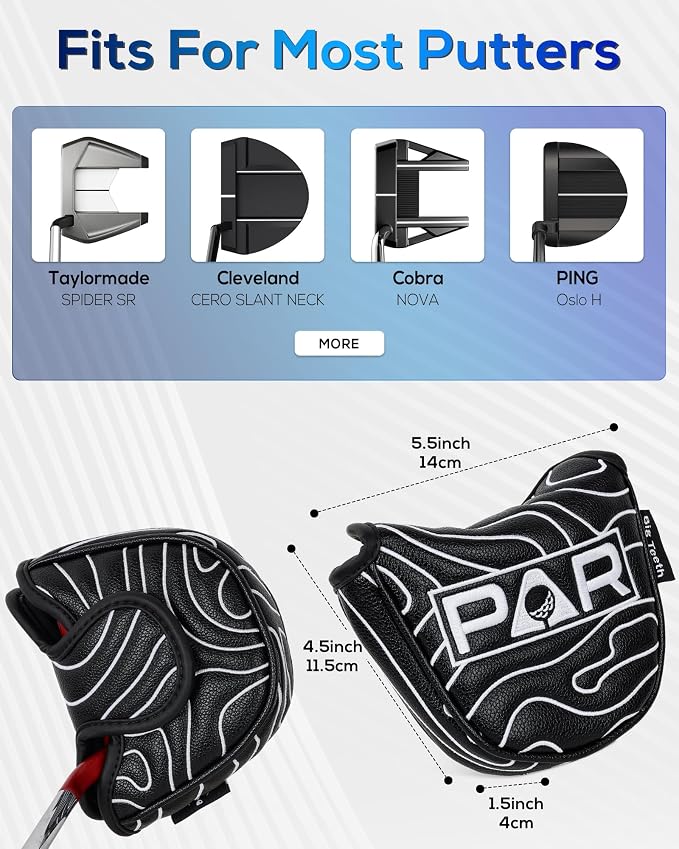 Big Teeth Golf Club Covers Full Set Driver Headcover Fairway Wood Hybrid Golf - Image 5