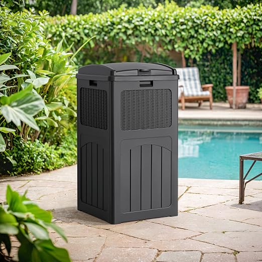 Flamaker 30 Gallon Trash Can, Resin Outdoor Garbage Can - Image 7