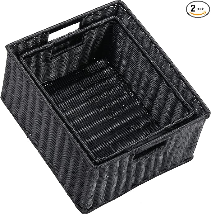 HOONEX Large Wicker Baskets for Storage, Plastic Baskets for Organizing by HOONEX