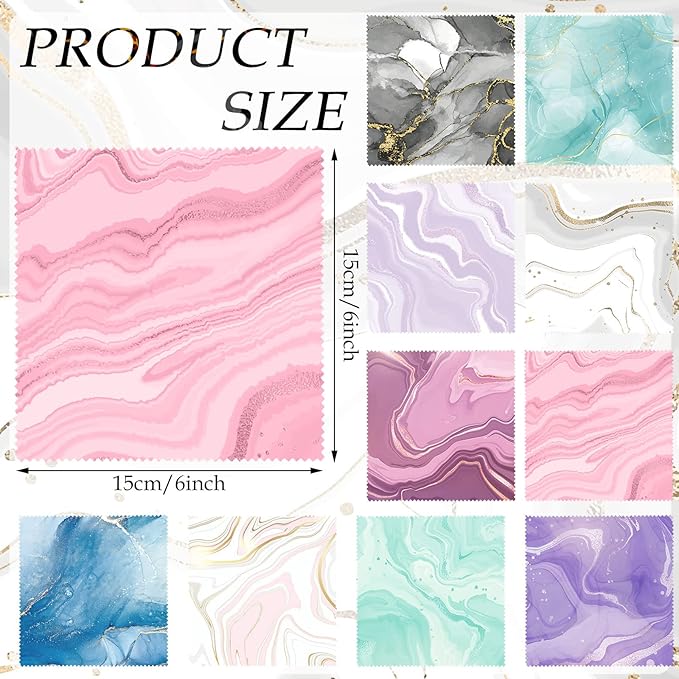 Sinmoe 20 Pcs Microfiber Cleaning Cloth Cute Marble Design Microfiber Cloth - Image 2