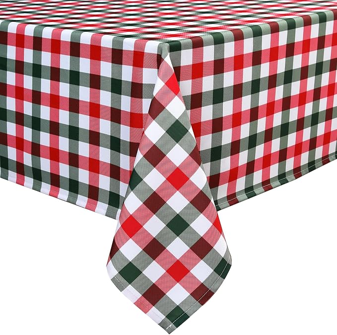 Classic Gingham Buffalo Xmas Tablecloth Fabric - Image 3