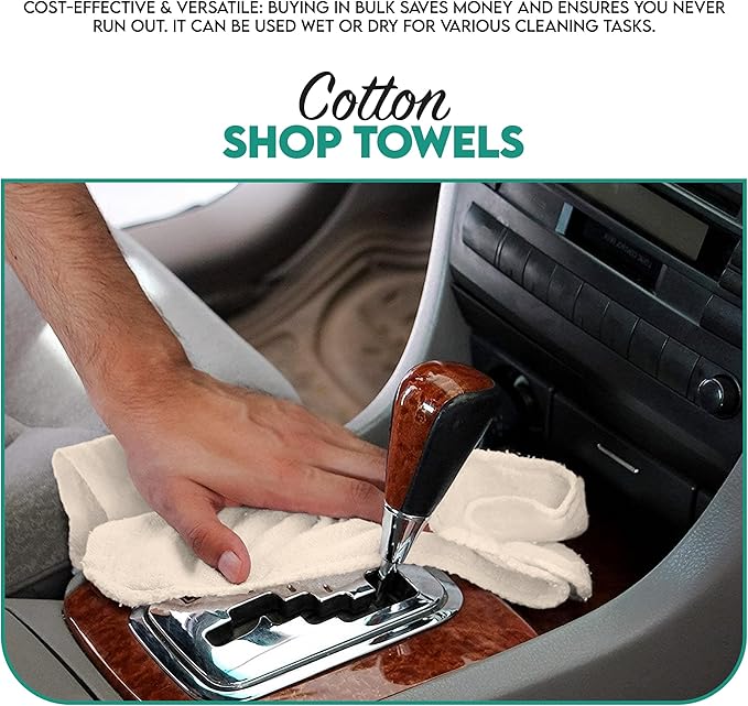 ZUPERIA Cotton Shop Towel – Multipurpose Cleaning Cloths Reusable Shop Rags - Image 7