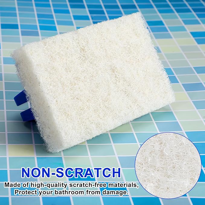 18 Pcs Handled Bath Scrubber Set, 15 Bathroom Scouring Pad 3 Bathtub Scrubber - Image 4