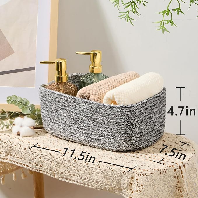 Small Storage Baskets for Organizing | Closet Organizer Bins | Shelf Toy Basket - Image 3