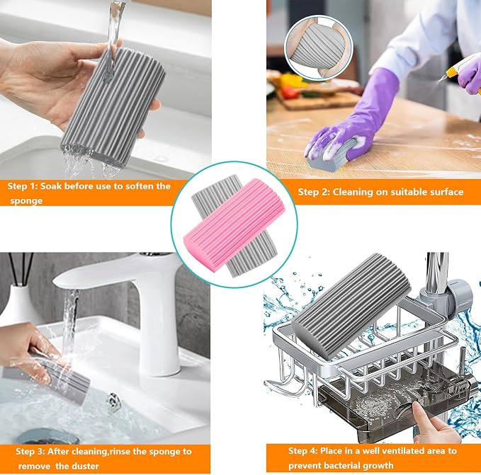 6-Pack Damp Clean Duster Sponge, Magic Sponge Eraser - Image 6