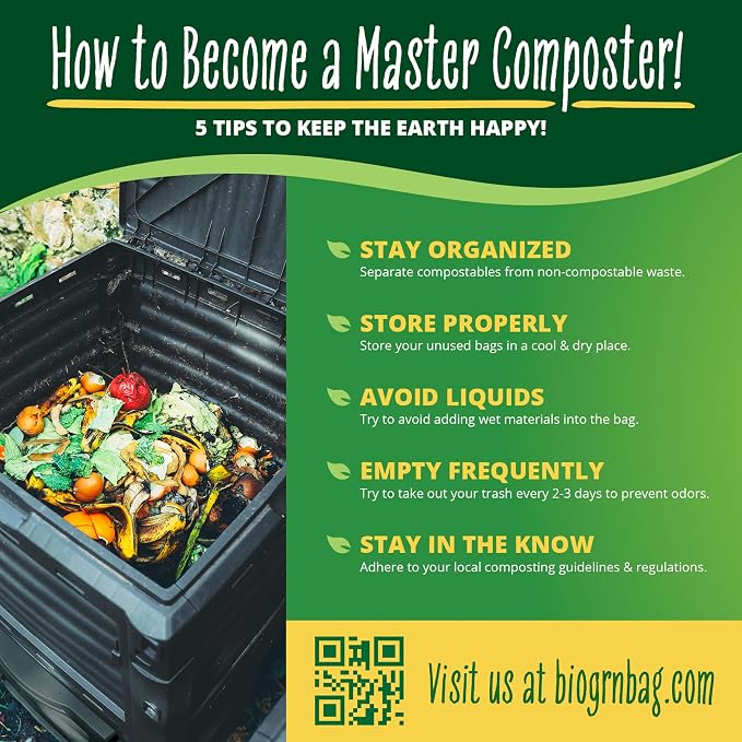 30-33 Gallon Compostable Trash Bags Flat-Top 30 Bags Heavy Duty1.57 Mil - Image 7