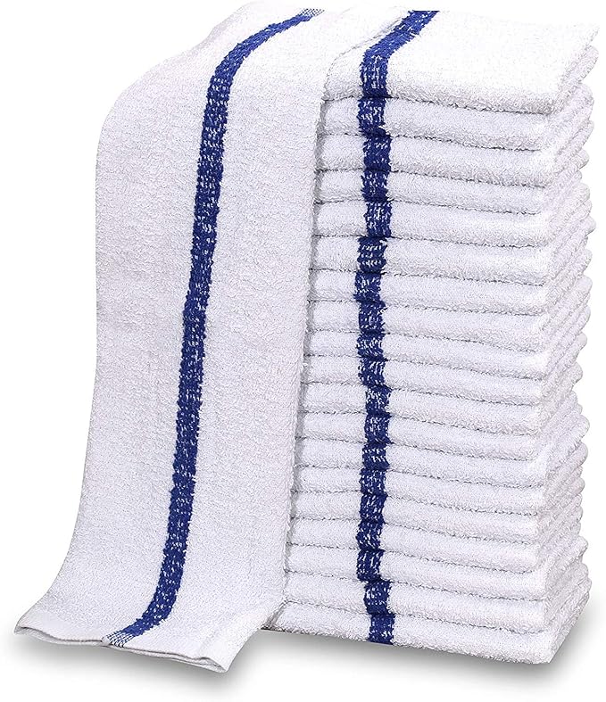 GOLD TEXTILES New Cotton Blend White Restaurant Bar Mops Kitchen Towels by GOLDTEXTILES