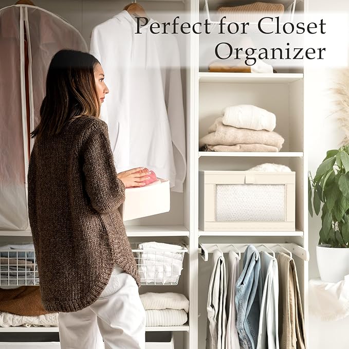 Criusia Linen Closet Organizers and Storage, 4 Pack Linen Closet Baskets - Image 6