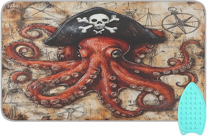 Octopus Pirate and Compass Ironing Mat by Tatenale