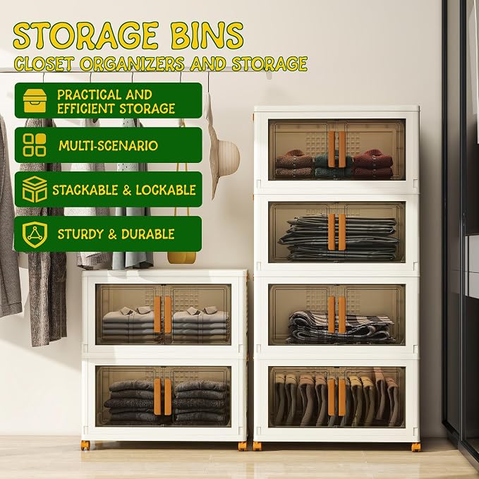 4 Tier Large Stackable Plastic Storage Bins - Image 3
