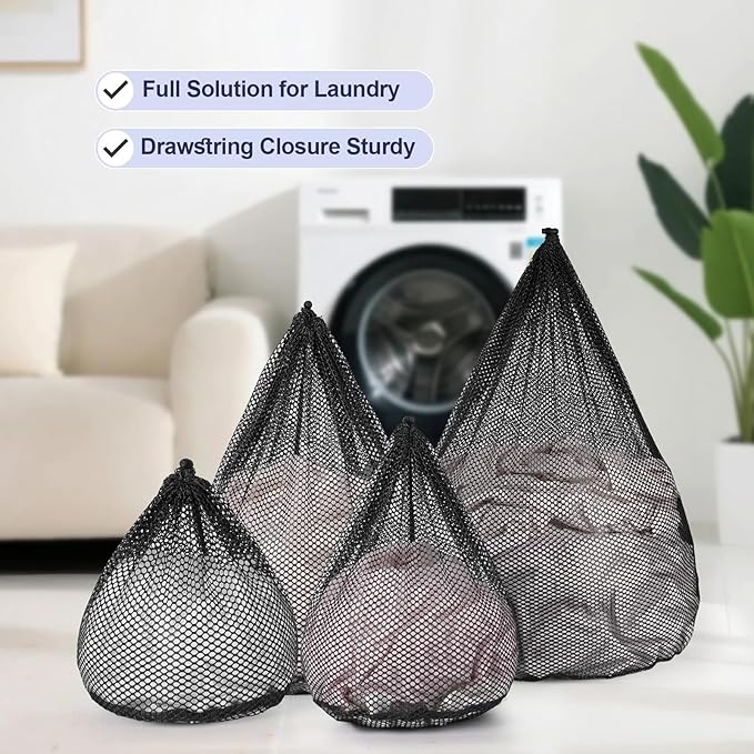 4Pcs Mesh Laundry Bags Washing Machine Mesh Wash Bags Jumbo - Image 3