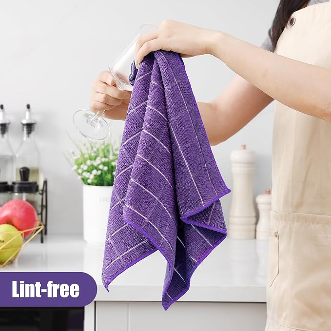 Homaxy Microfiber Kitchen Towels and Dishcloths Set, 12 Pack Soft and Absorbent - Image 4